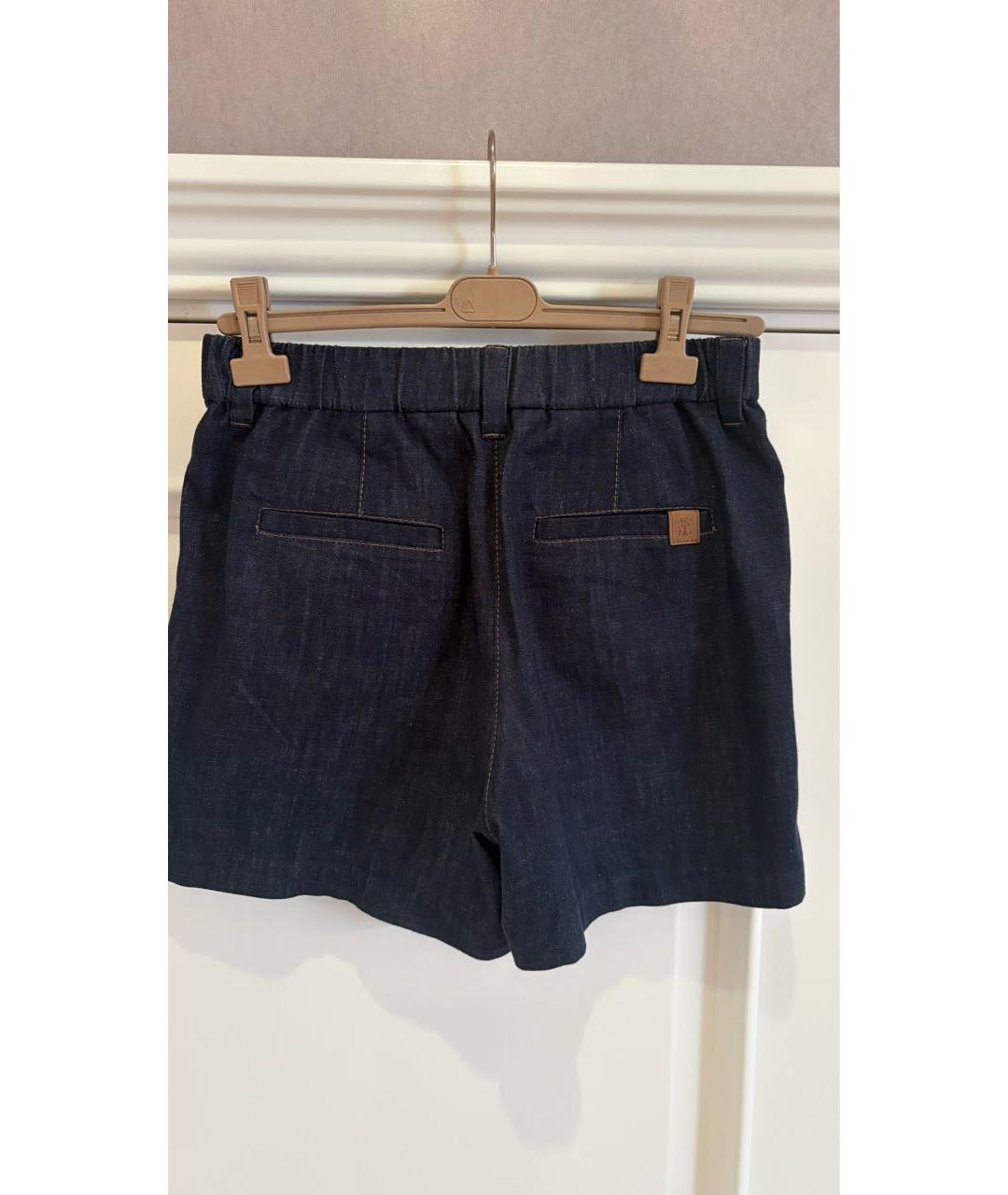 BRUNELLO CUCINELLI Темно-синие деним шорты, фото 3