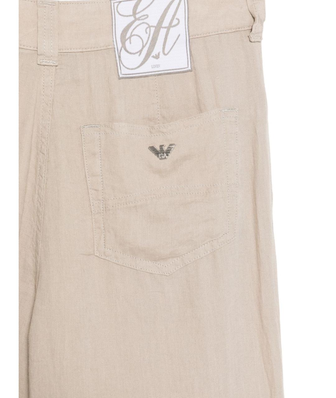 EMPORIO ARMANI Льняные прямые брюки, фото 3