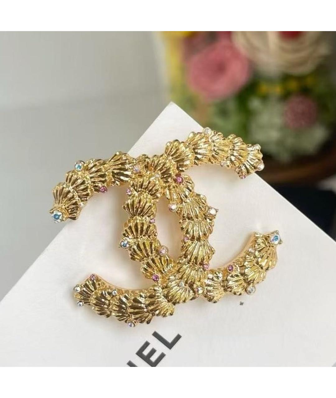 CHANEL Золотая металлическая булавка / брошь, фото 2