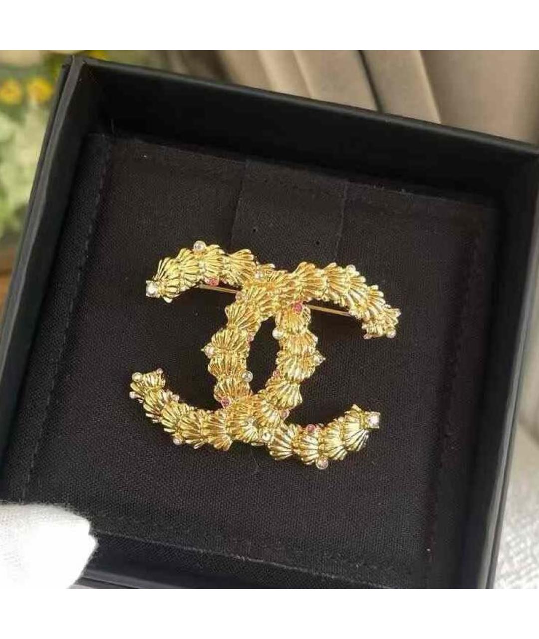 CHANEL Золотая металлическая булавка / брошь, фото 3