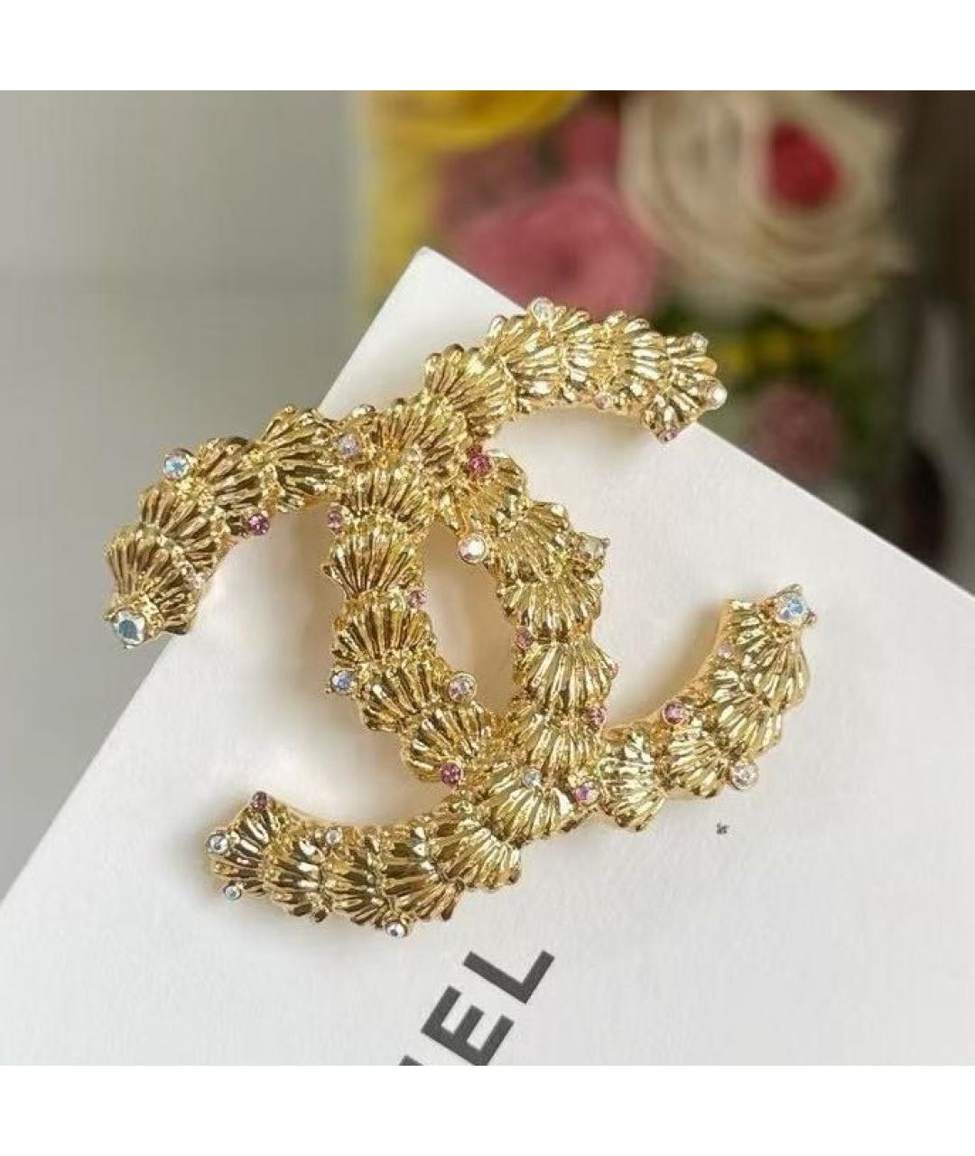 CHANEL Золотая металлическая булавка / брошь, фото 4