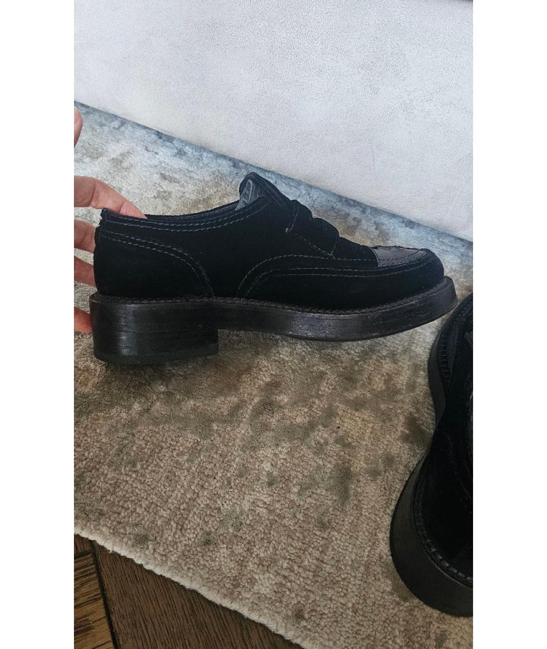 CHANEL Черные бархатные лоферы, фото 8