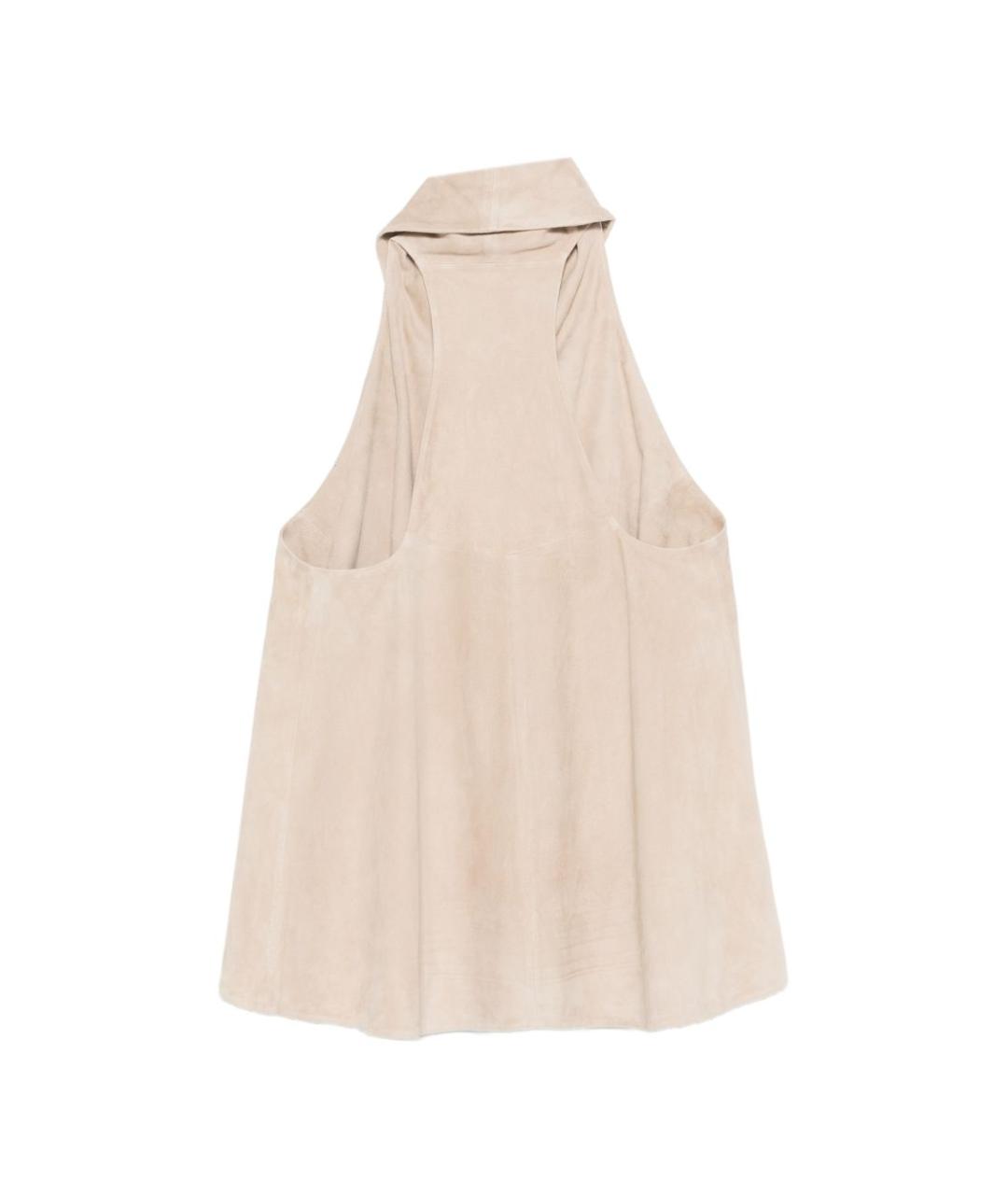 EMPORIO ARMANI Бежевый кожаный джемпер / свитер, фото 3