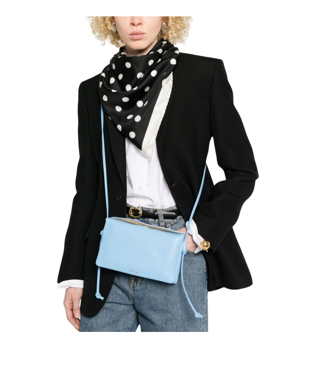 CELINE Голубая кожаная сумка через плечо, фото 2