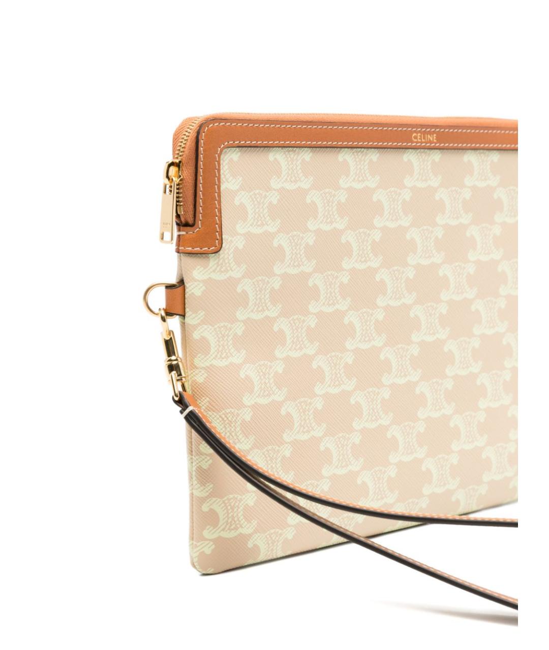 CELINE Бежевый кожаный кошелек, фото 5