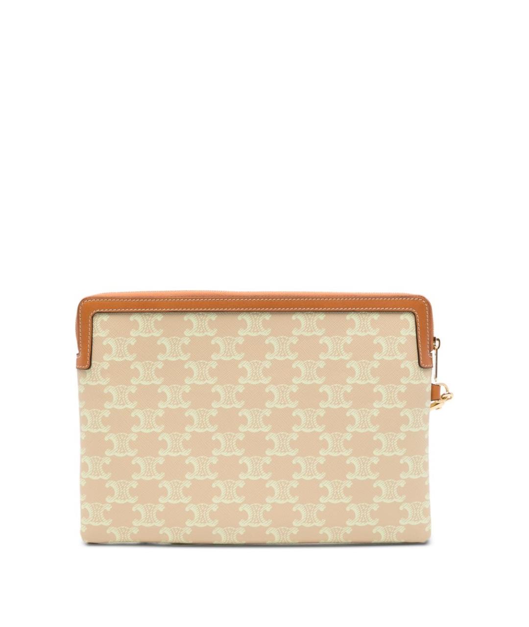 CELINE Бежевый кожаный кошелек, фото 4