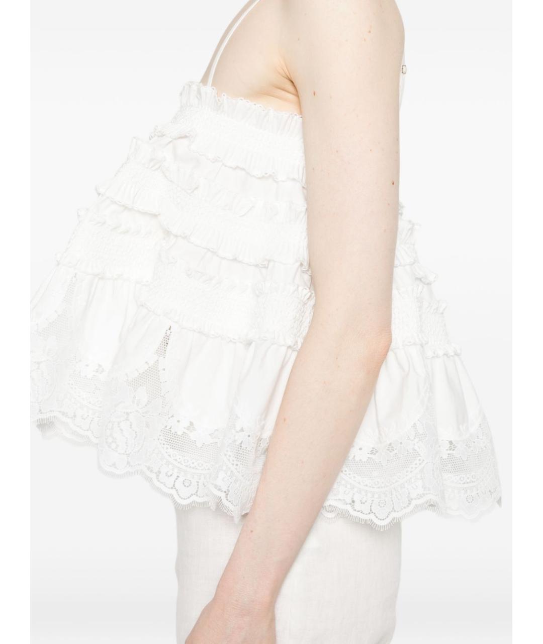 ZIMMERMANN Белая хлопковая блузы, фото 4