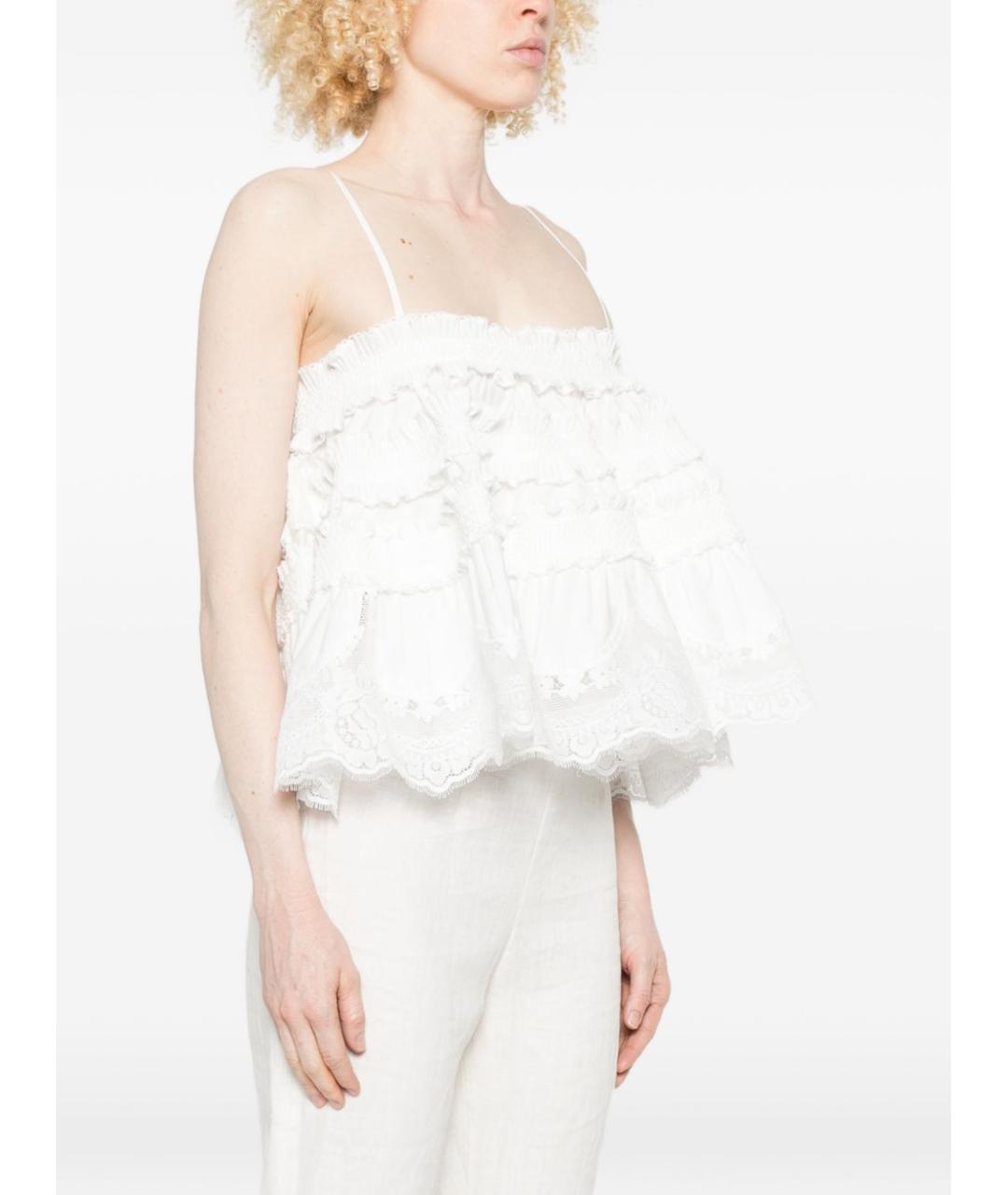 ZIMMERMANN Белая хлопковая блузы, фото 5