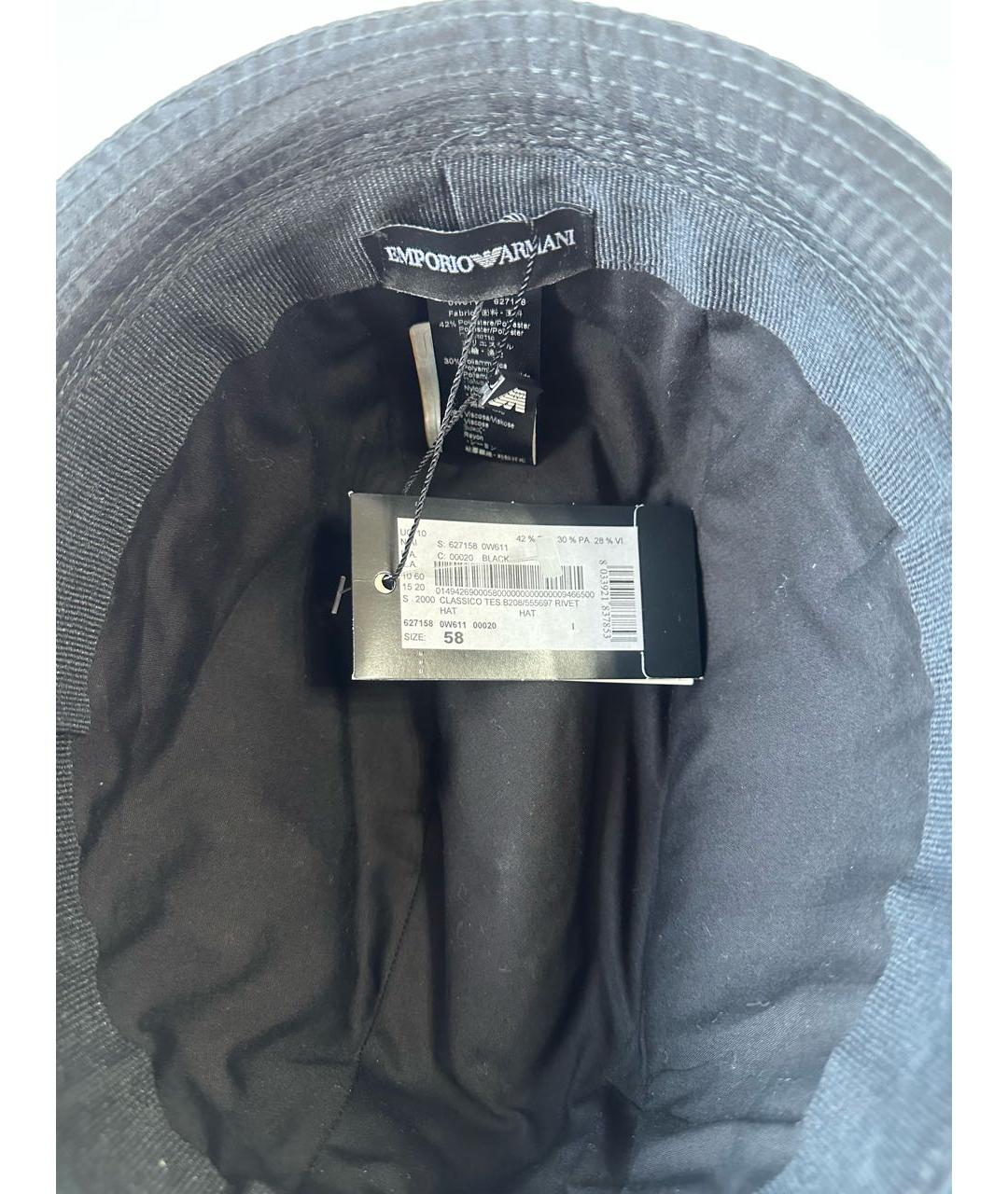 EMPORIO ARMANI Черная синтетическая шляпа, фото 4