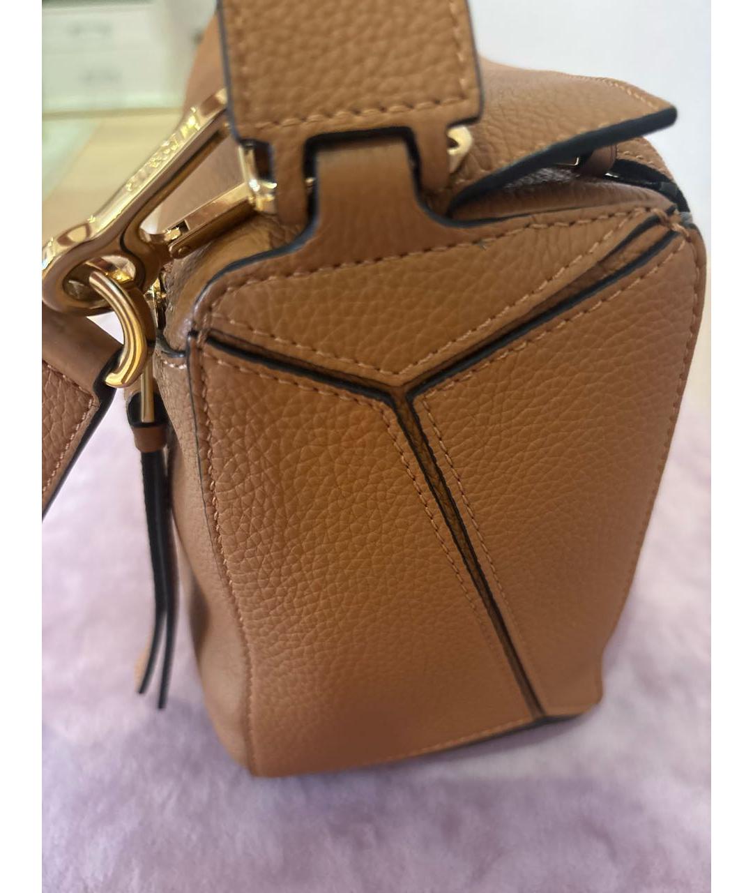 LOEWE Коричневая кожаная сумка тоут, фото 7