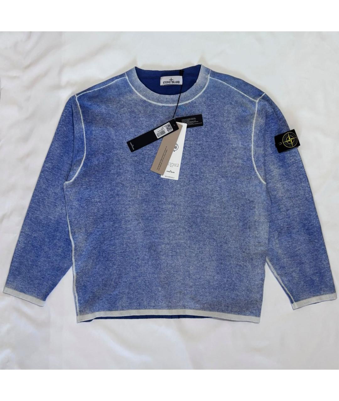 STONE ISLAND Голубой хлопковый джемпер / свитер, фото 8