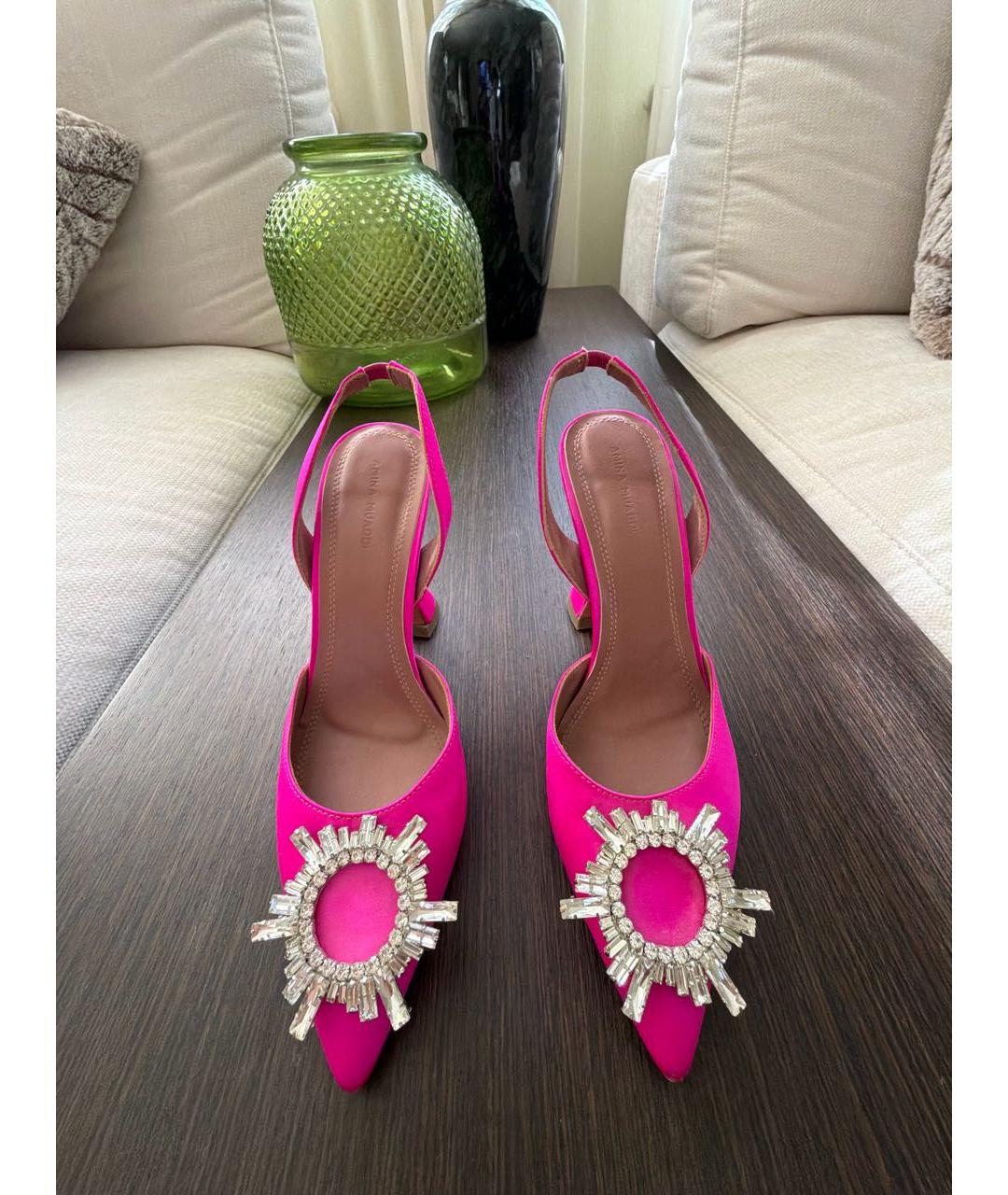 Amina Muaddi Фуксия туфли, фото 2