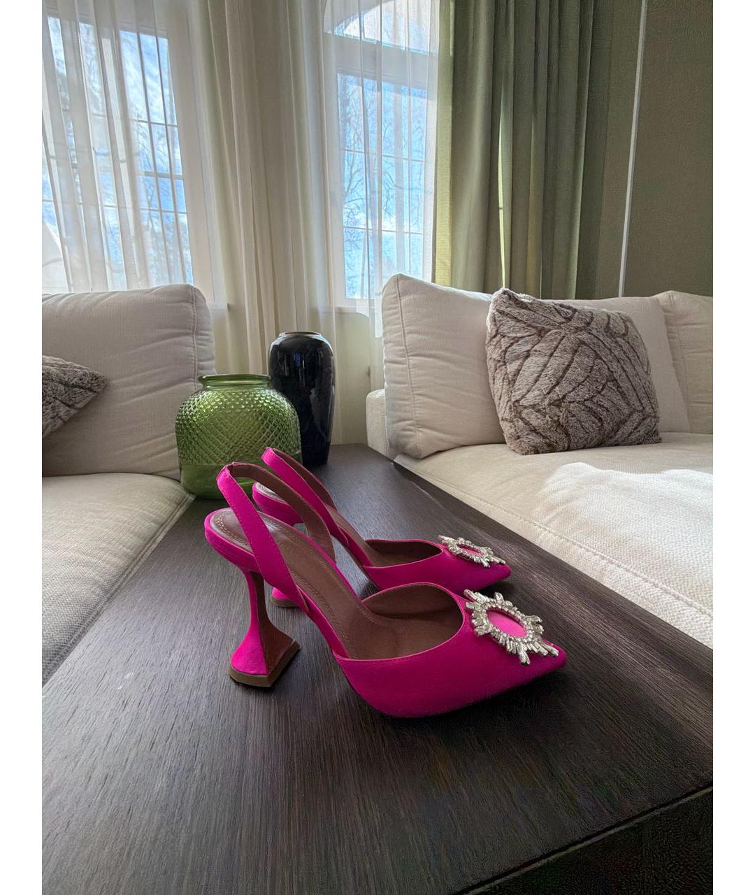 Amina Muaddi Фуксия туфли, фото 9