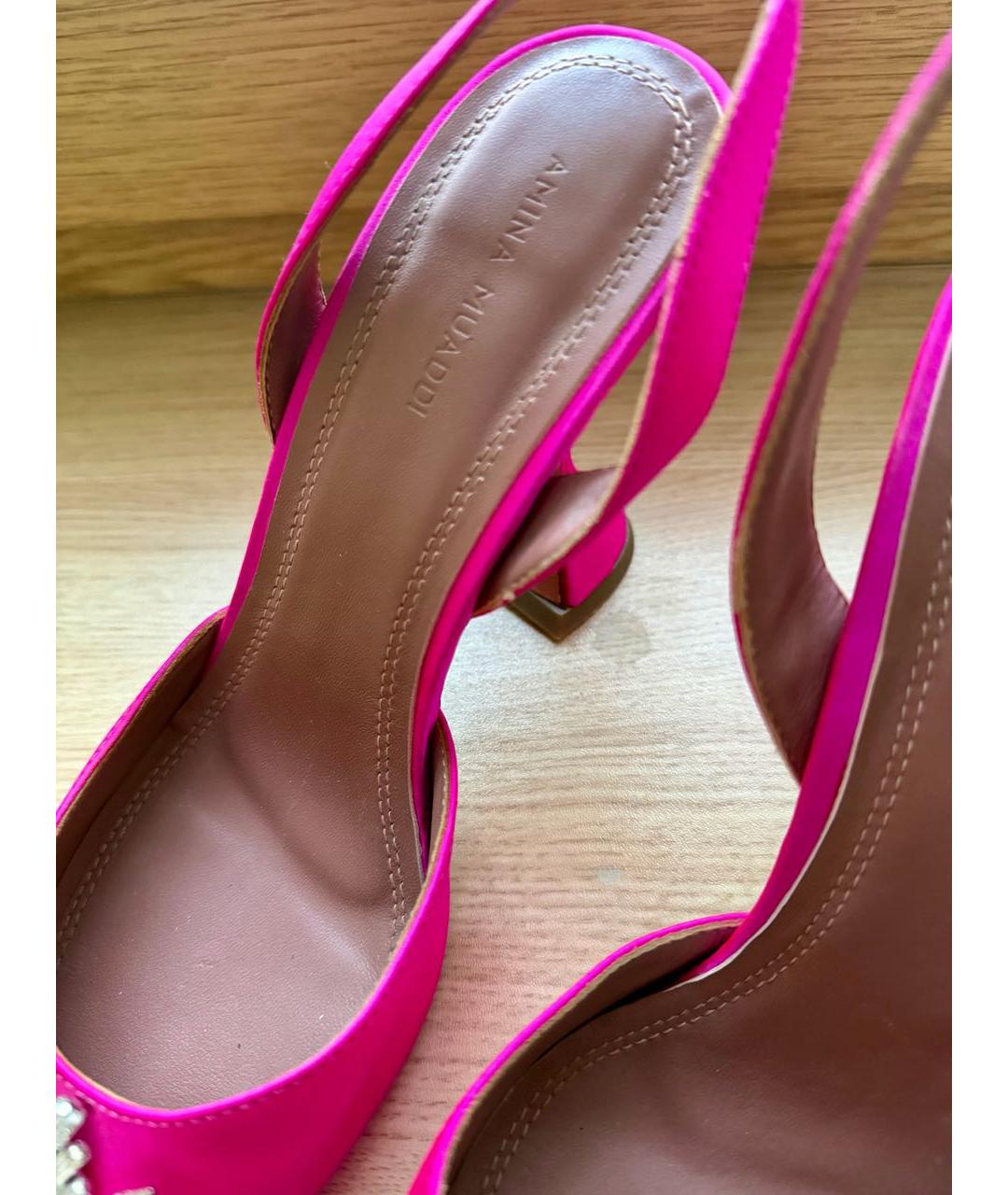 Amina Muaddi Фуксия туфли, фото 7