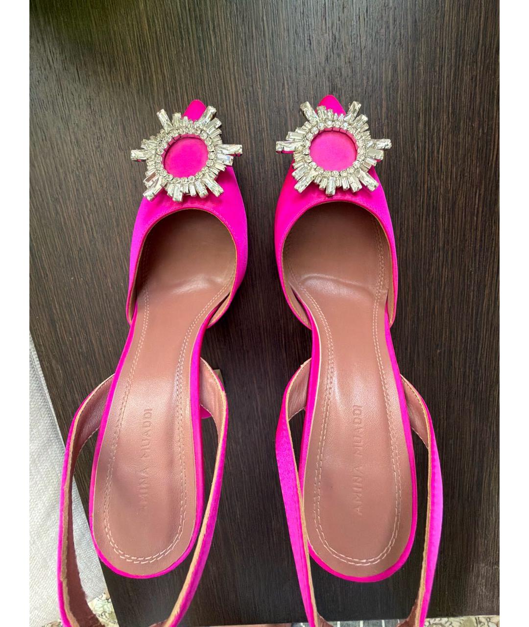 Amina Muaddi Фуксия туфли, фото 3