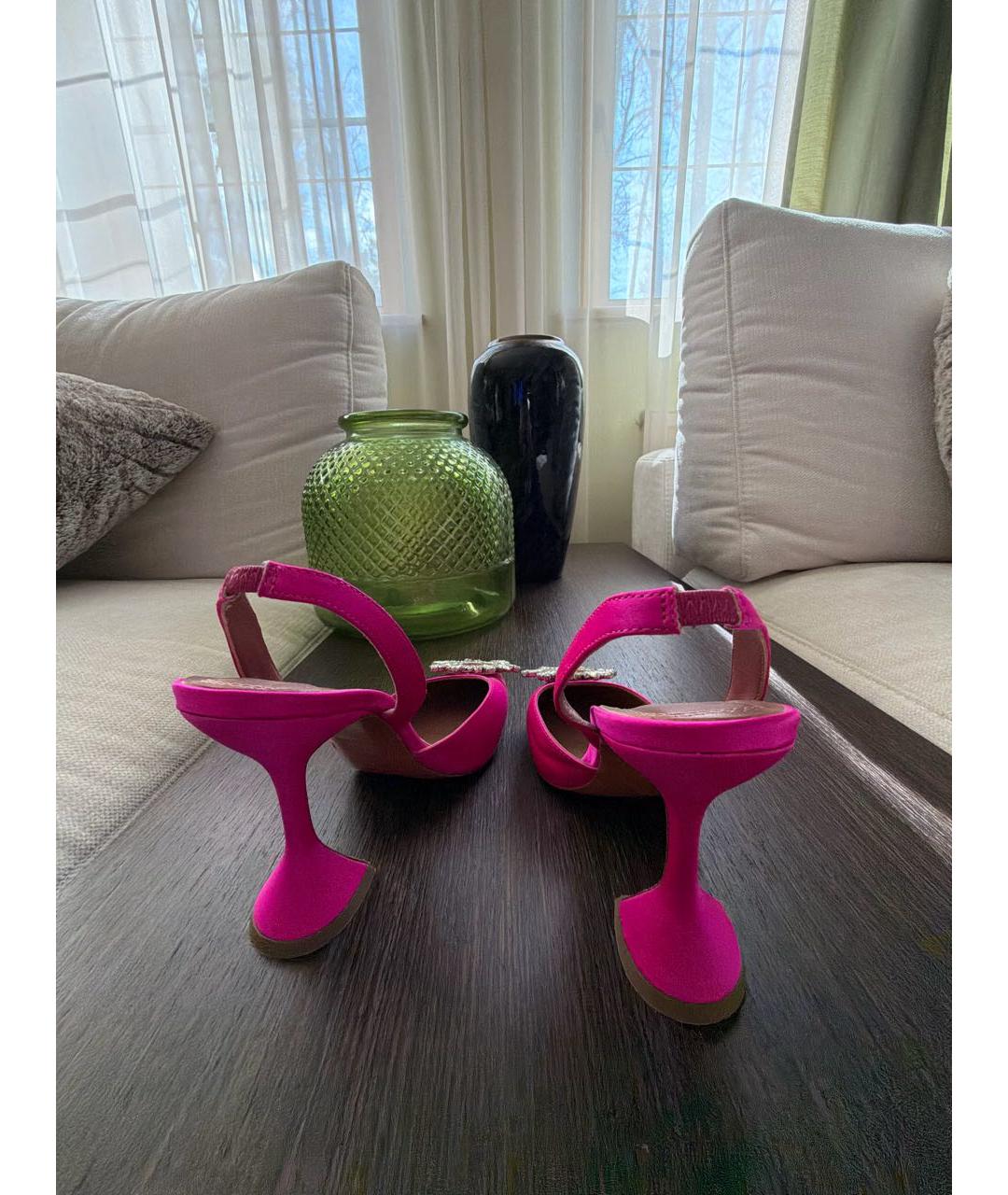 Amina Muaddi Фуксия туфли, фото 4