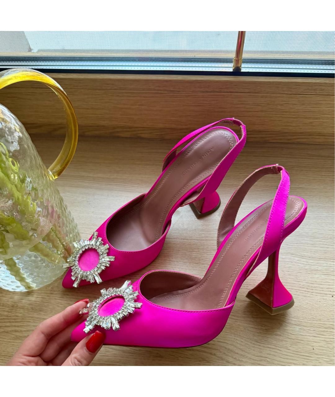 Amina Muaddi Фуксия туфли, фото 8
