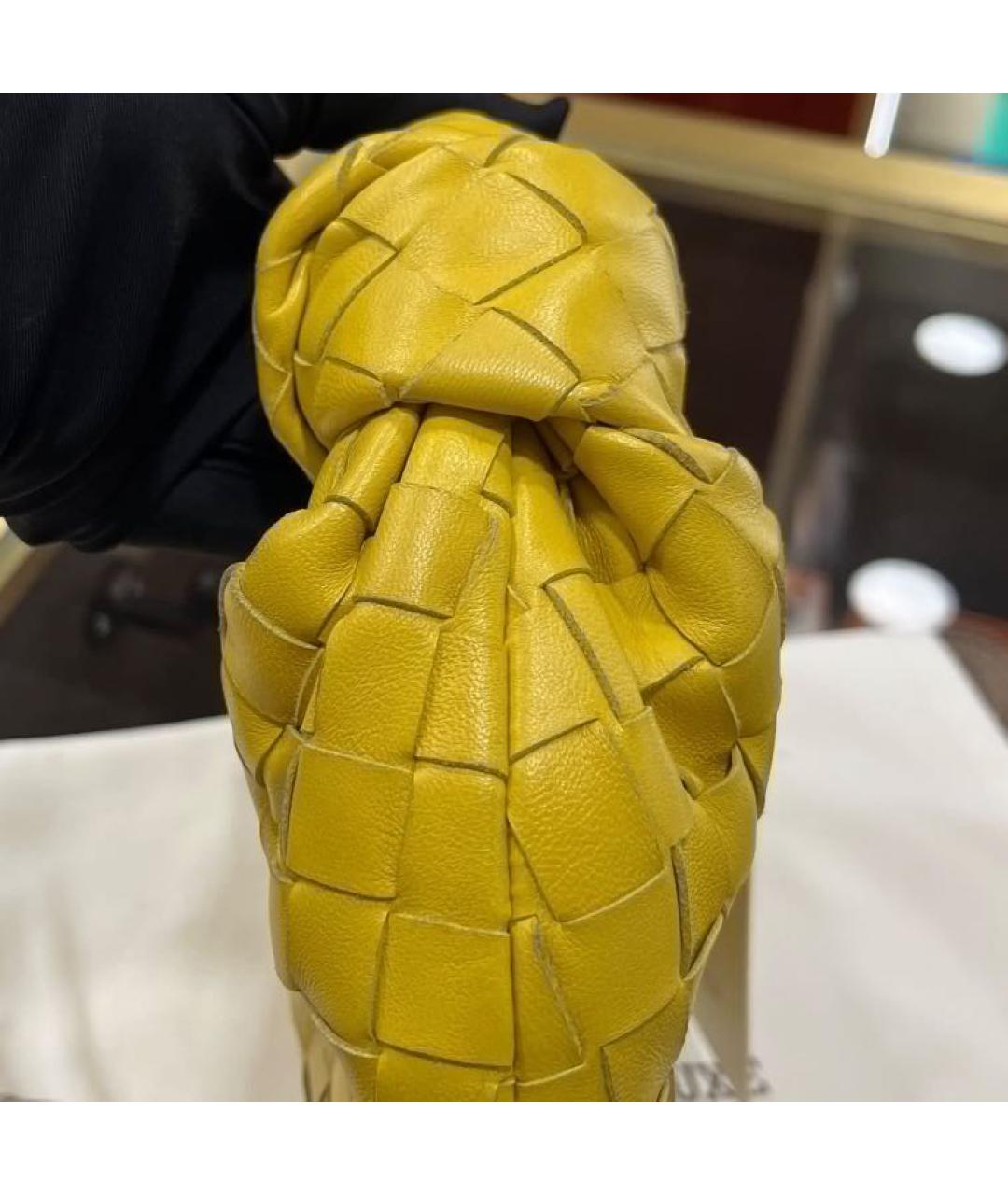 BOTTEGA VENETA Желтая кожаная сумка с короткими ручками, фото 4