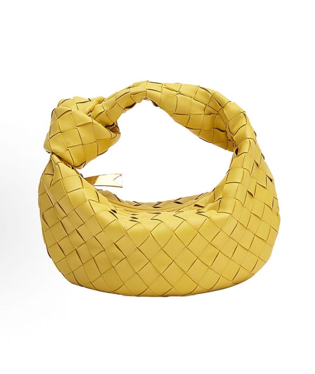 BOTTEGA VENETA Желтая кожаная сумка с короткими ручками, фото 6