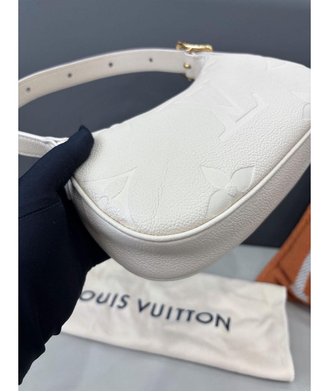 LOUIS VUITTON Белая кожаная сумка через плечо, фото 4