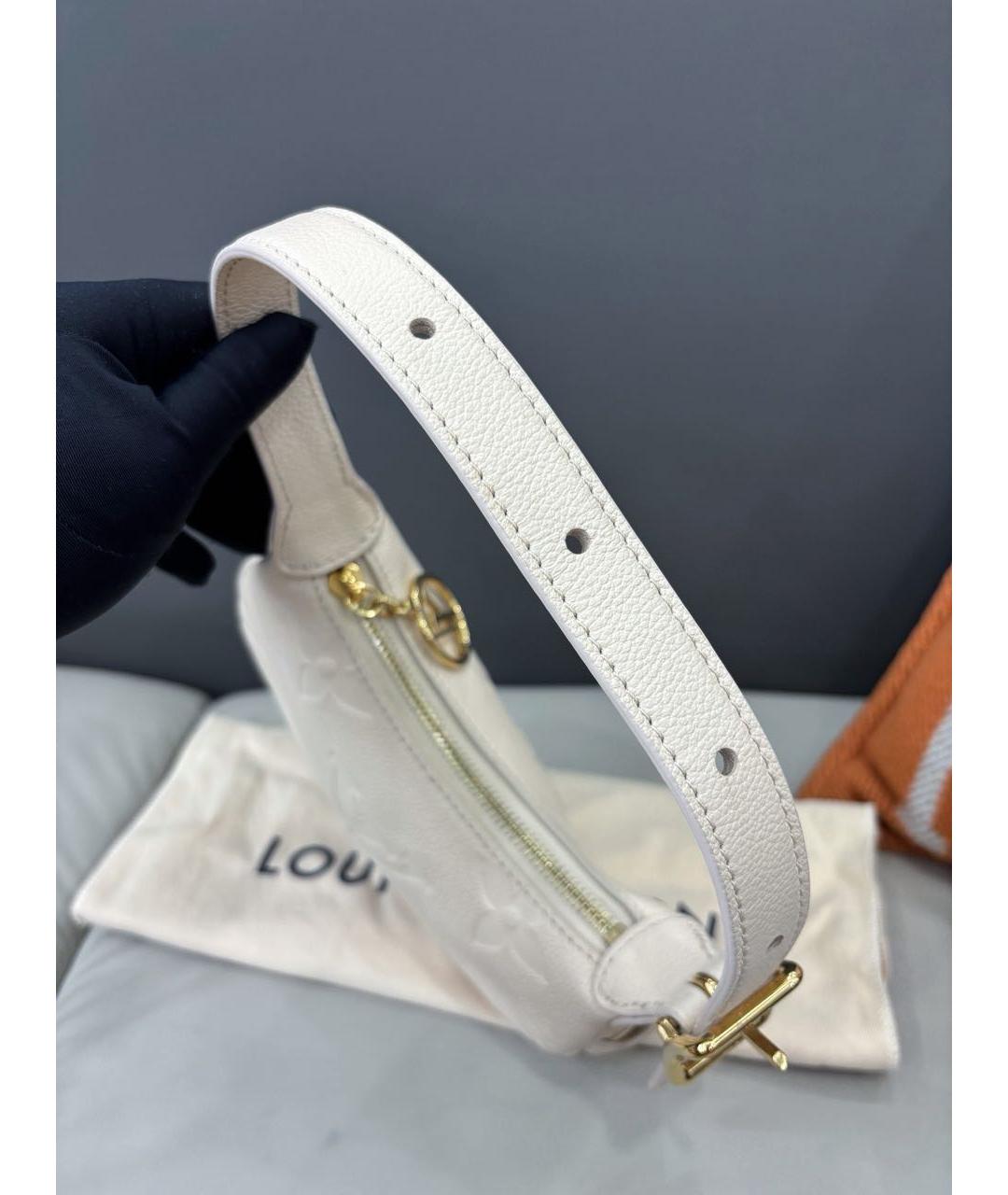 LOUIS VUITTON Белая кожаная сумка через плечо, фото 6