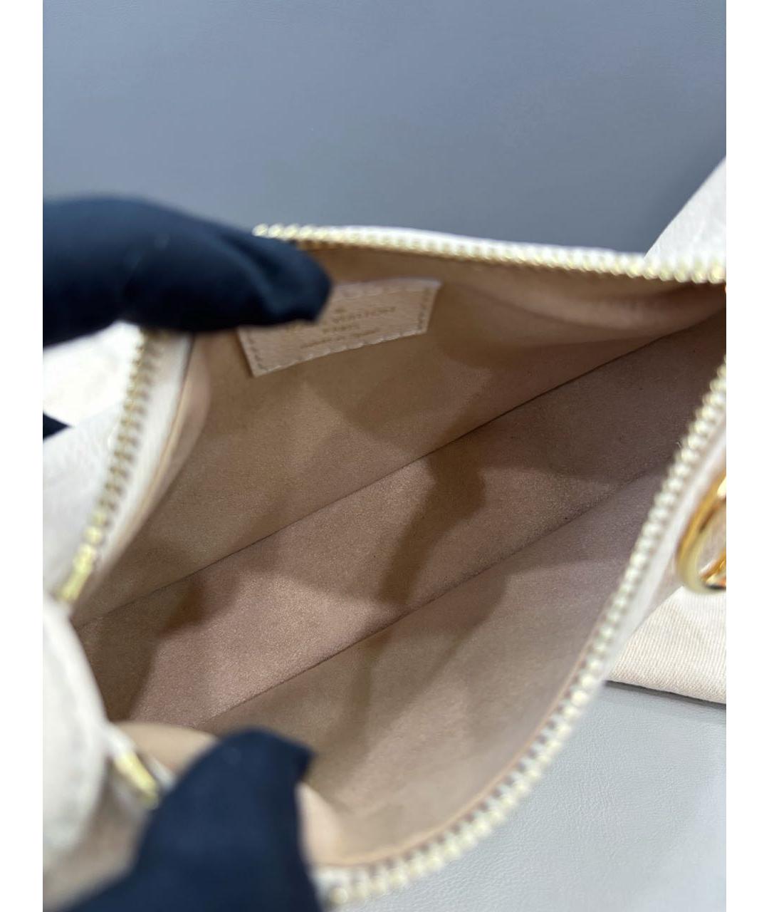 LOUIS VUITTON Белая кожаная сумка через плечо, фото 7