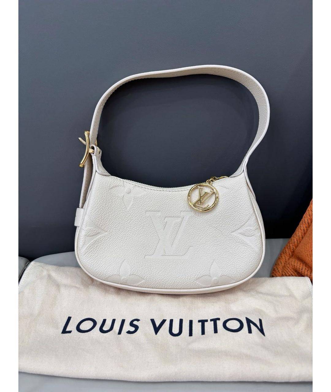 LOUIS VUITTON Белая кожаная сумка через плечо, фото 8
