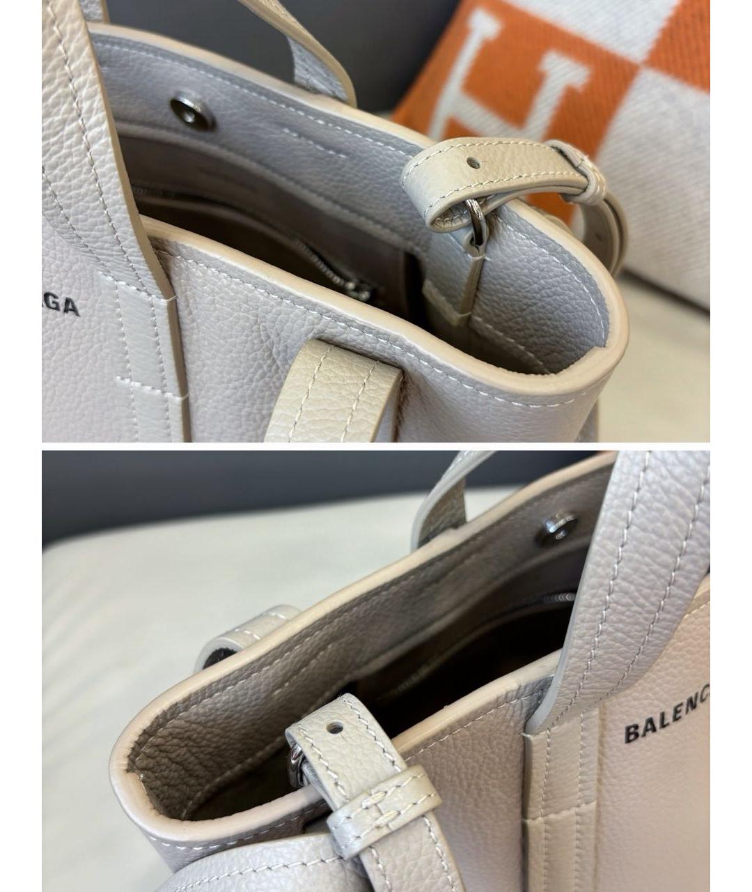 BALENCIAGA Бежевая кожаная сумка через плечо, фото 5