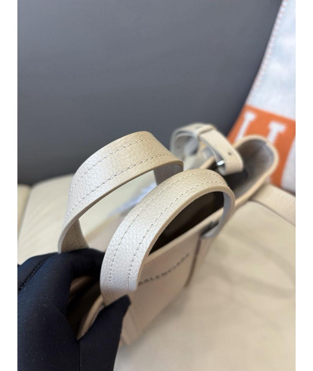 BALENCIAGA Бежевая кожаная сумка через плечо, фото 3