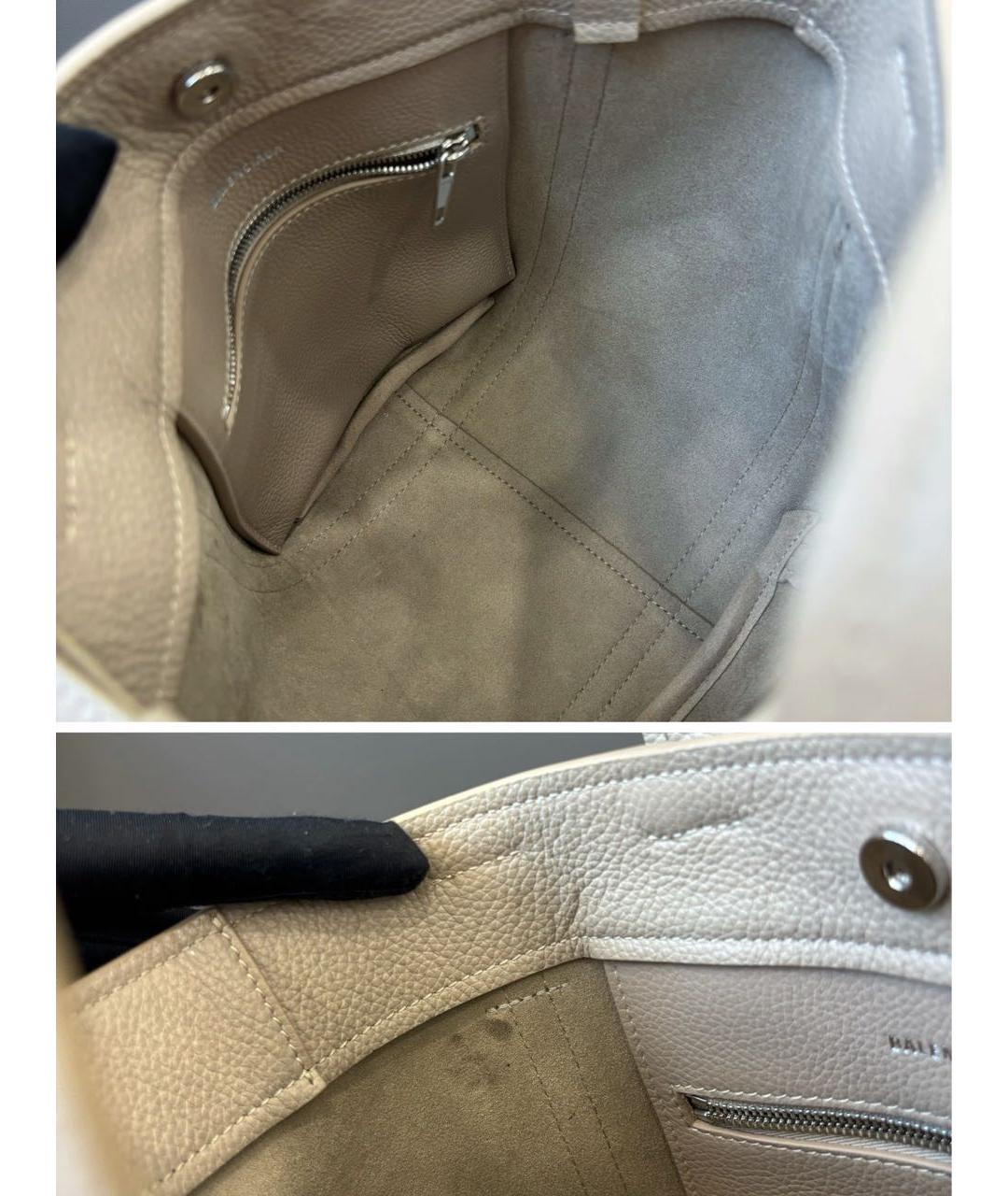 BALENCIAGA Бежевая кожаная сумка через плечо, фото 4