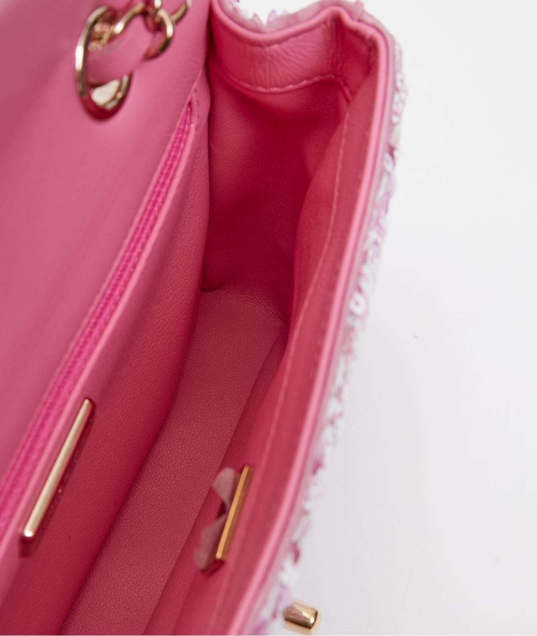 CHANEL Розовая твидовая сумка тоут, фото 7