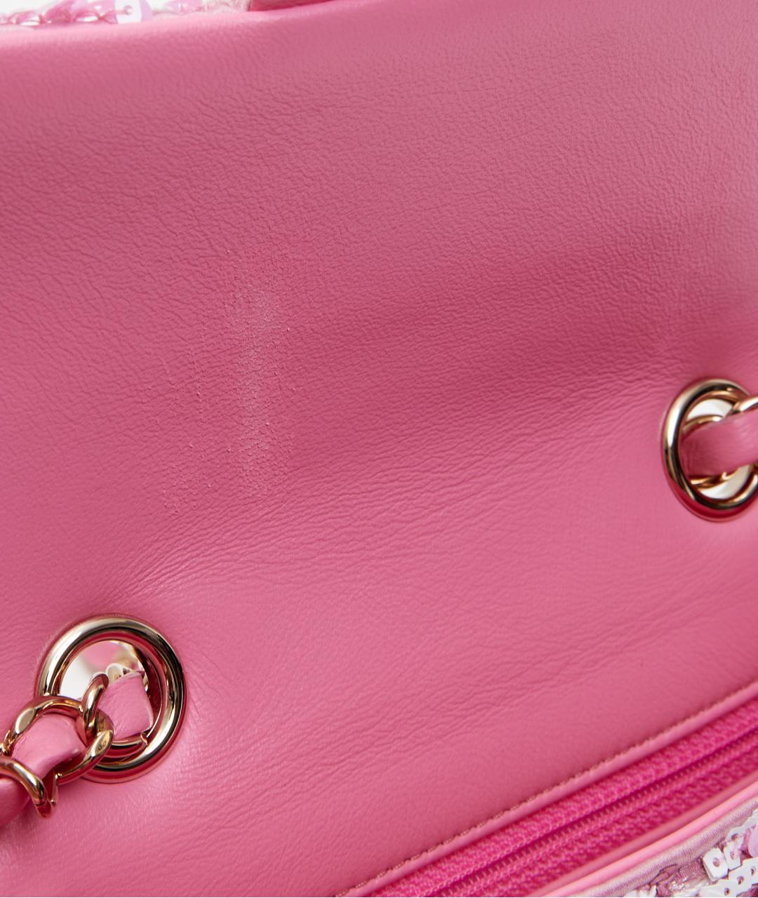 CHANEL Розовая твидовая сумка тоут, фото 8