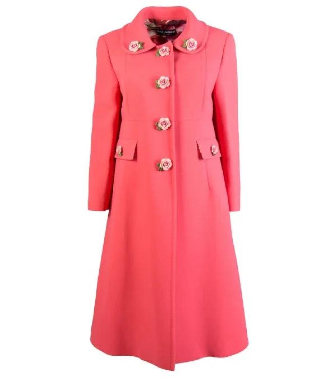 DOLCE&GABBANA Коралловое шерстяное пальто, фото 5