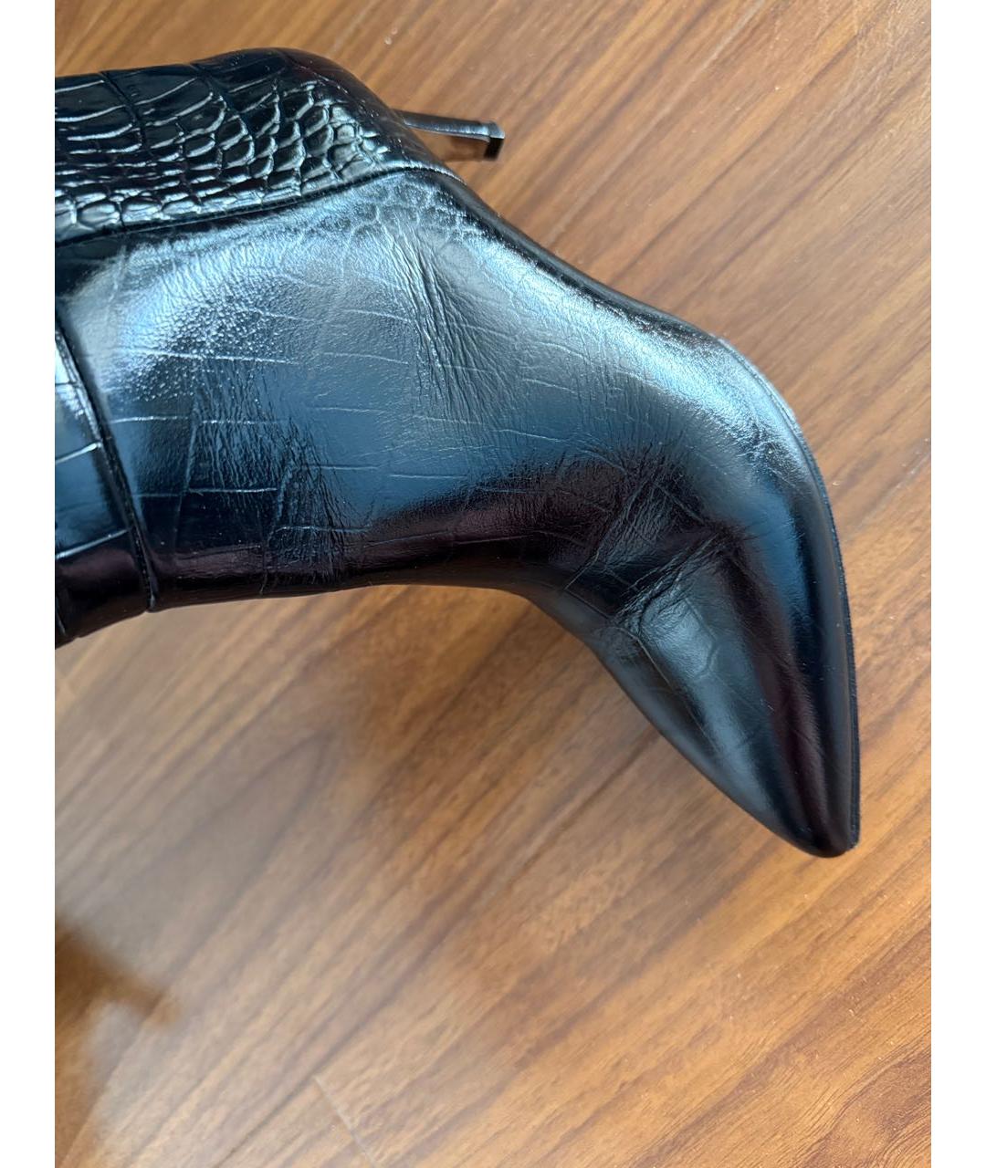 PARIS TEXAS Черные сапоги из лакированной кожи, фото 4