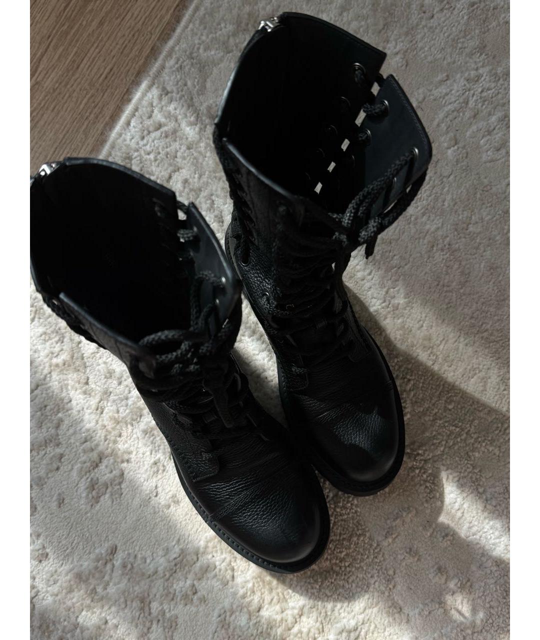 CHRISTIAN DIOR Черные кожаные ботинки, фото 3