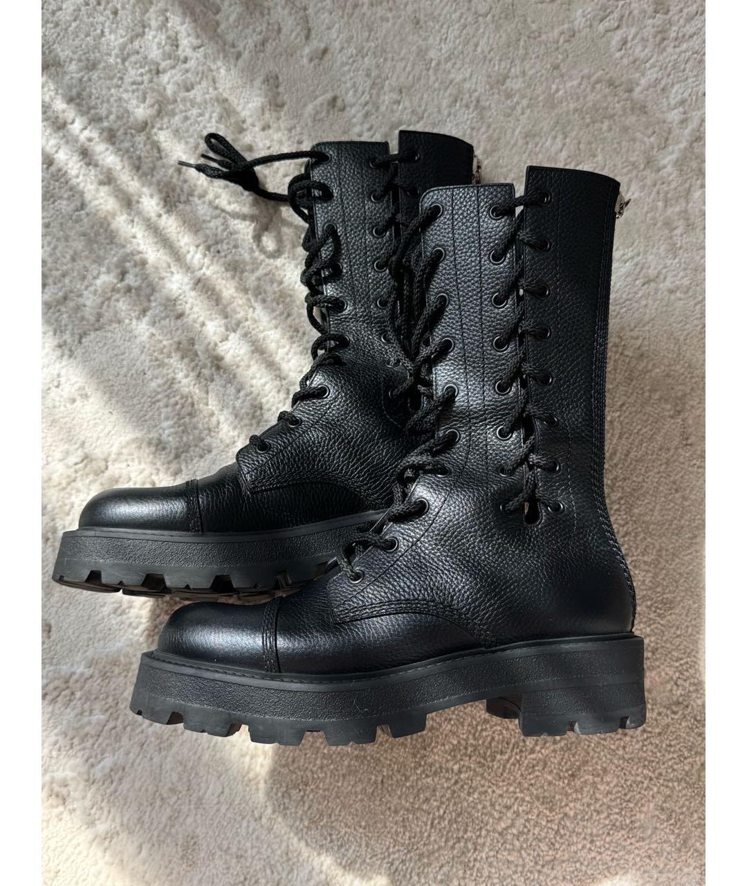 CHRISTIAN DIOR Черные кожаные ботинки, фото 7