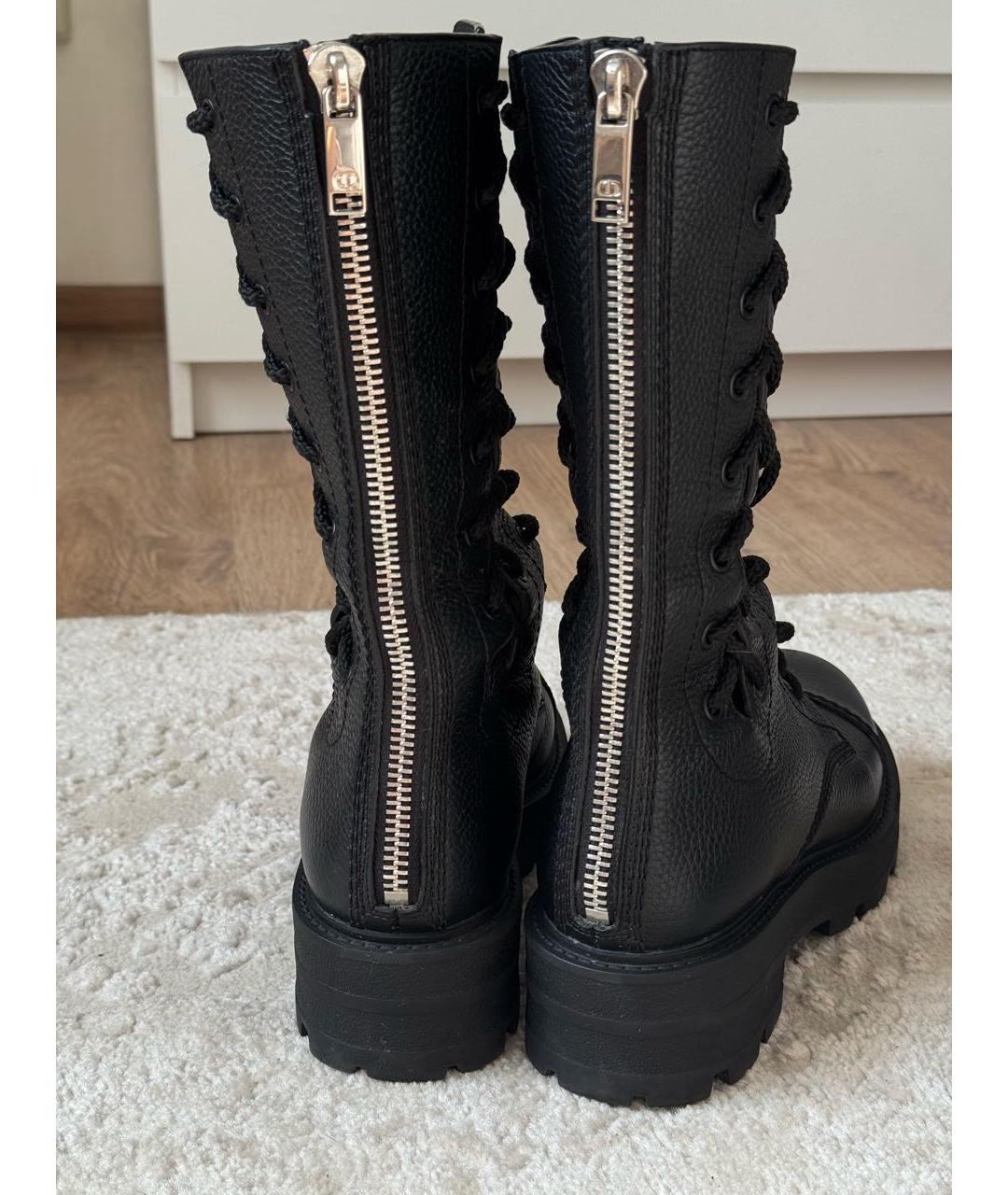 CHRISTIAN DIOR Черные кожаные ботинки, фото 4