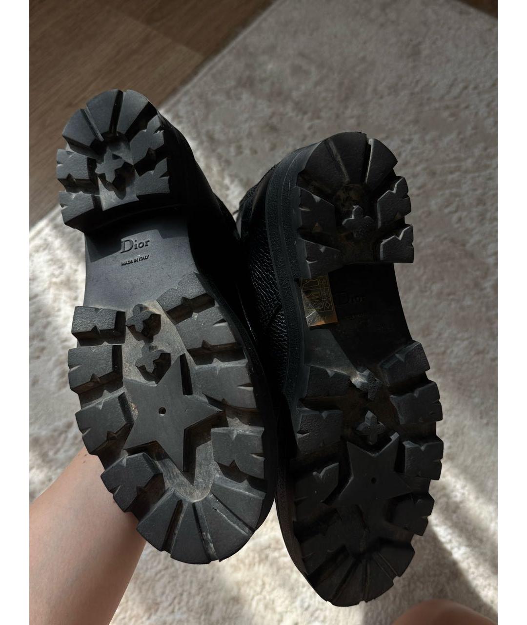CHRISTIAN DIOR Черные кожаные ботинки, фото 6