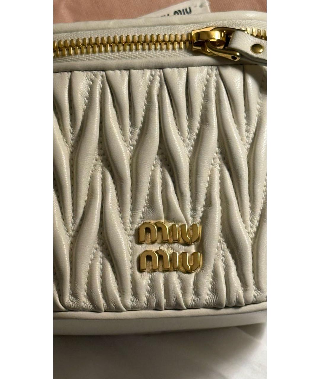 MIU MIU Белая кожаная сумка через плечо, фото 6