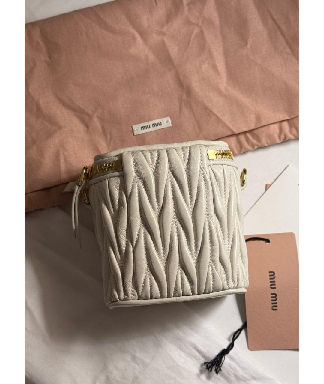 MIU MIU Белая кожаная сумка через плечо, фото 4