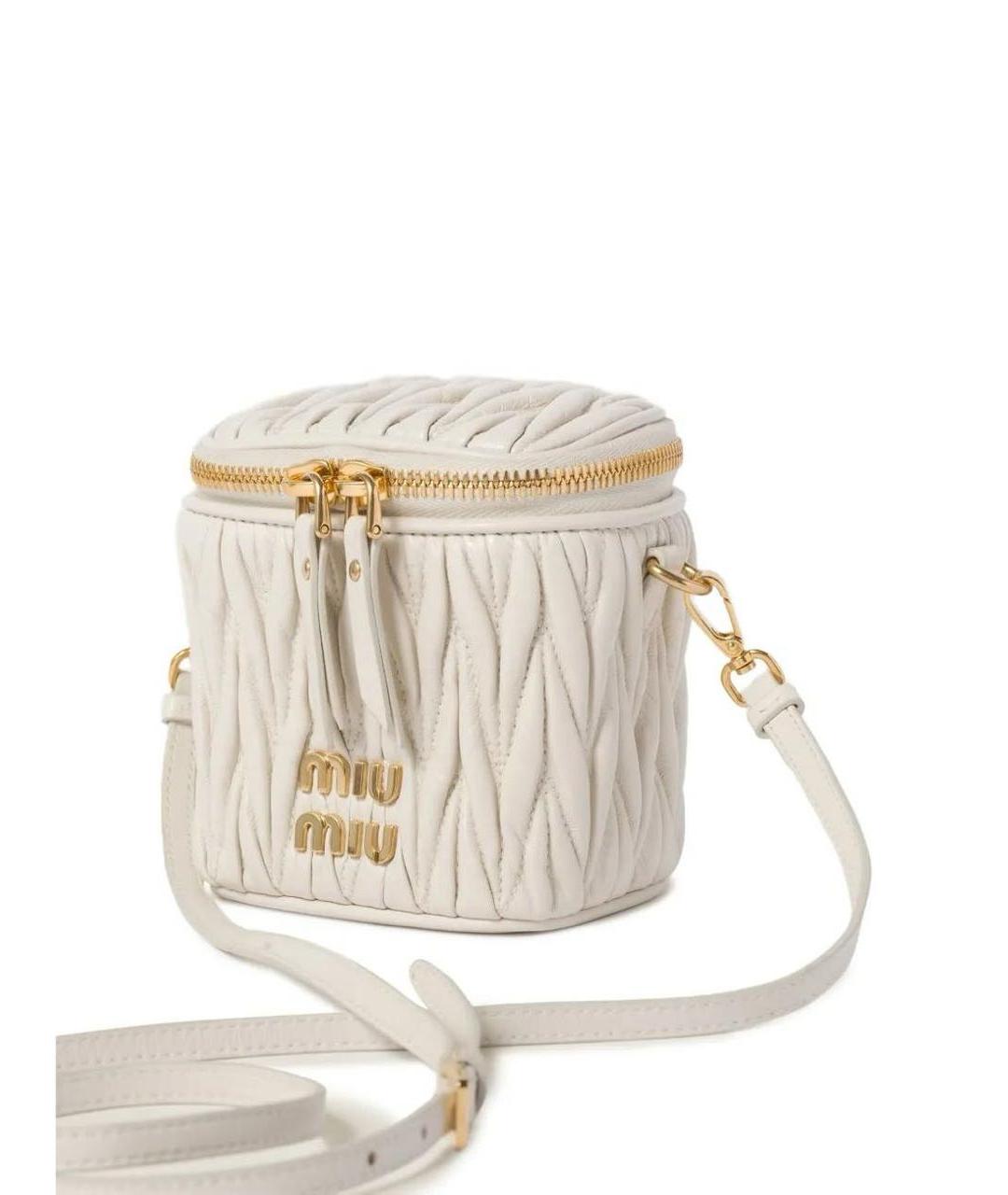 MIU MIU Белая кожаная сумка через плечо, фото 2