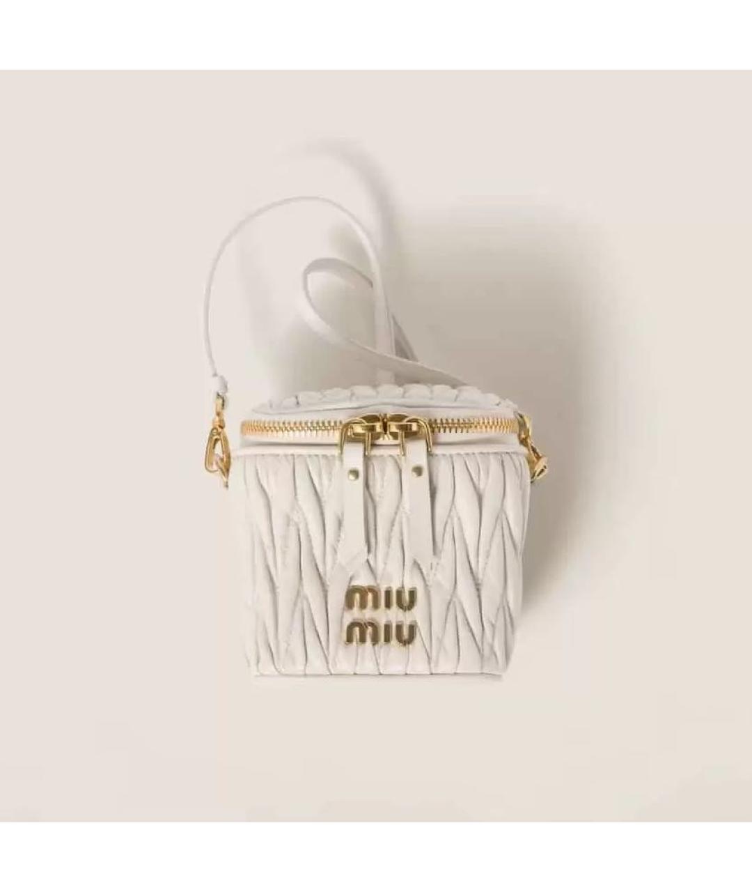 MIU MIU Белая кожаная сумка через плечо, фото 7