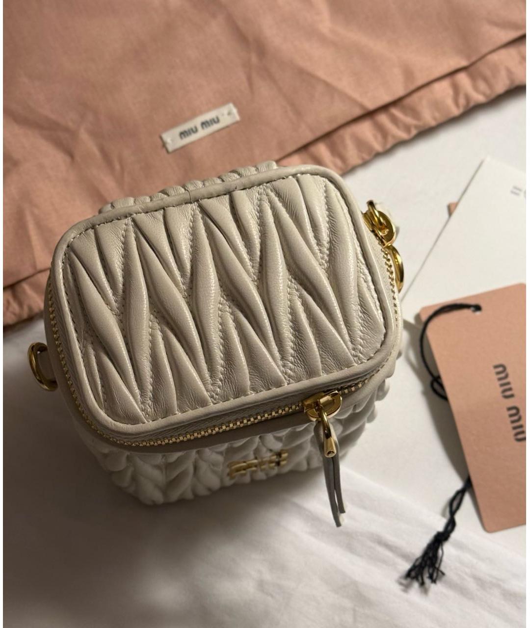 MIU MIU Белая кожаная сумка через плечо, фото 5