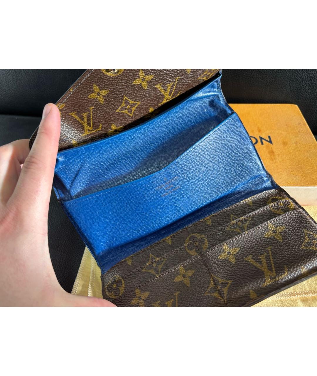 LOUIS VUITTON Коричневый кошелек, фото 4