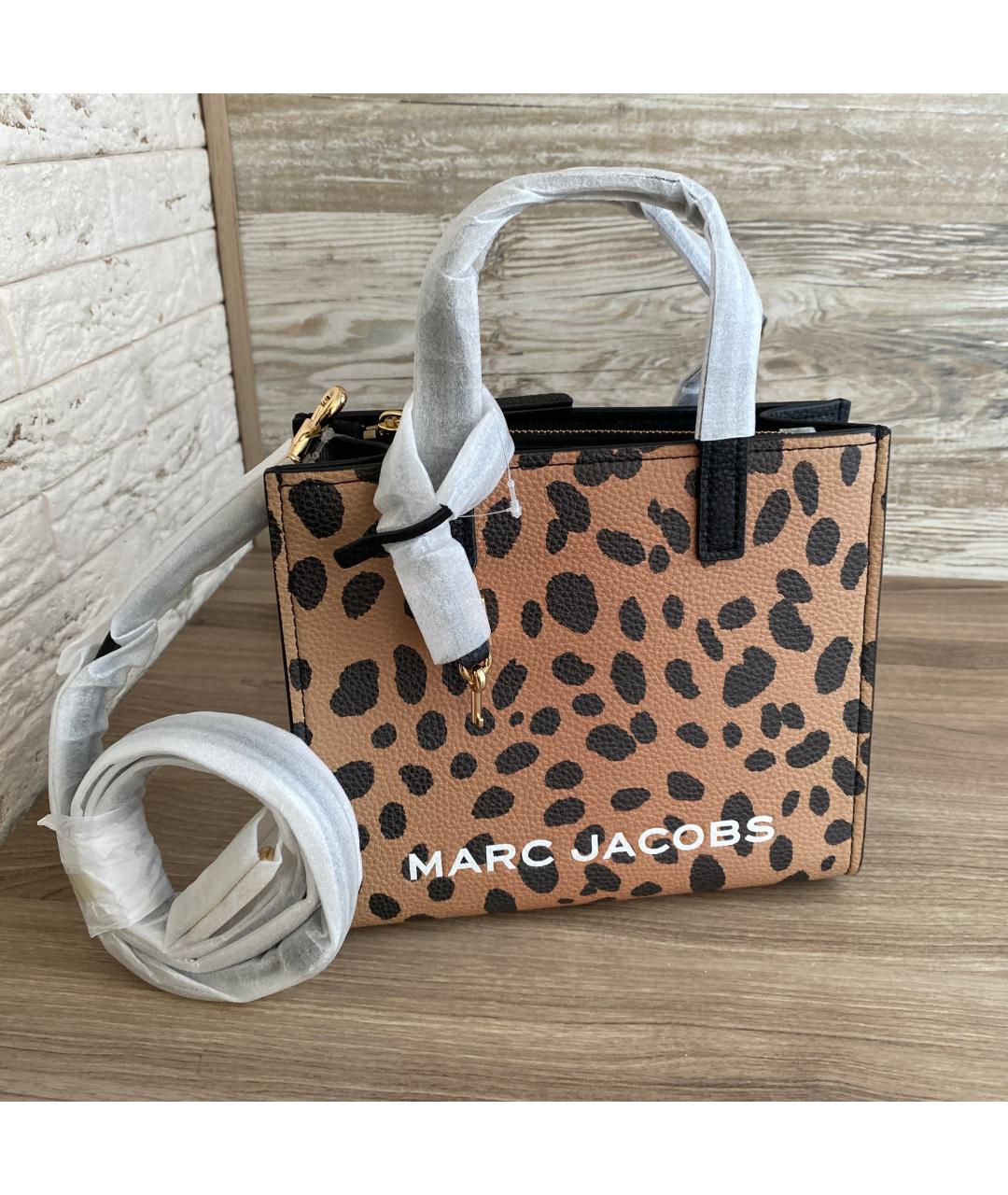 MARC JACOBS Коричневая кожаная сумка с короткими ручками, фото 3
