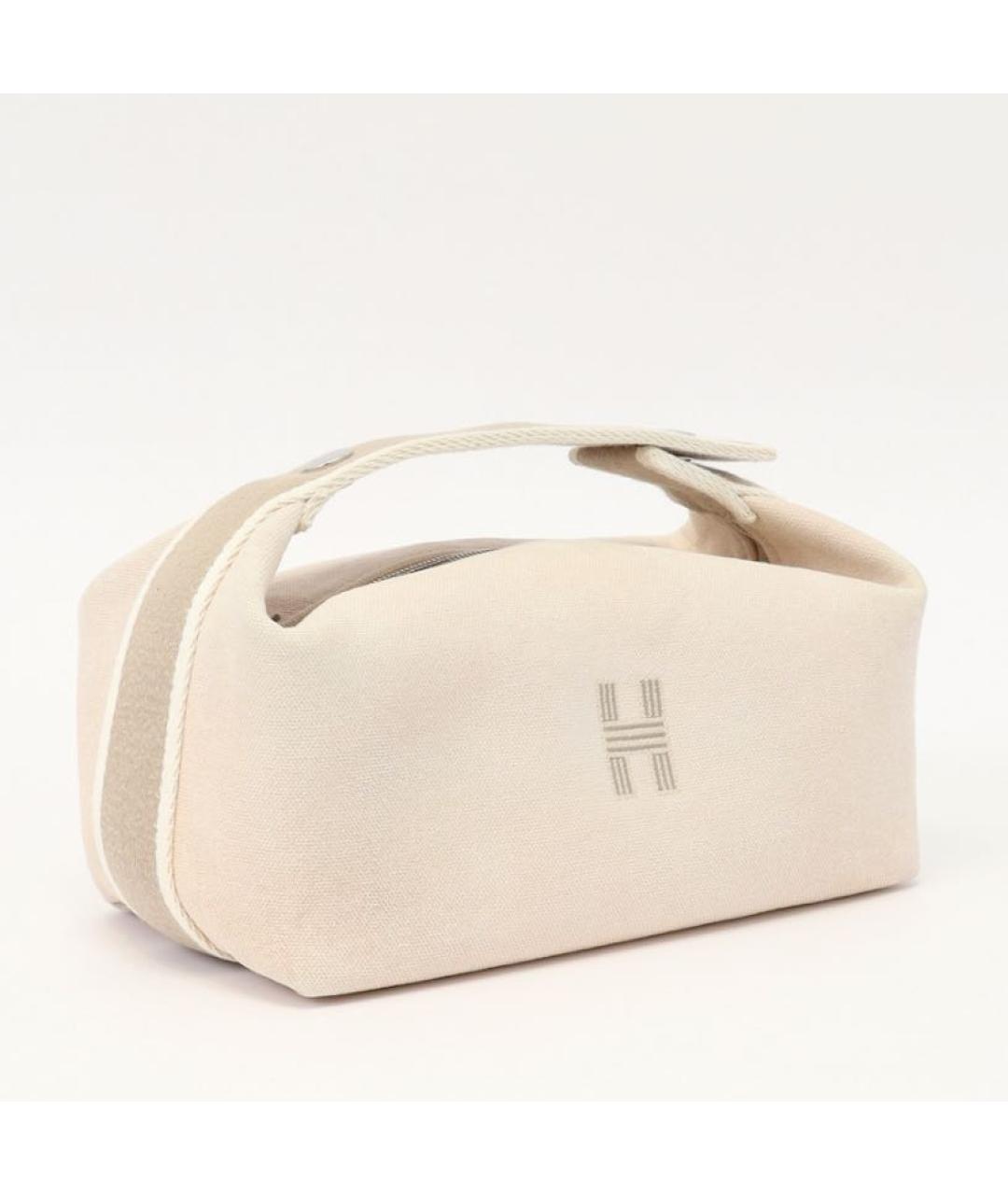 HERMES Бежевая косметичка, фото 3