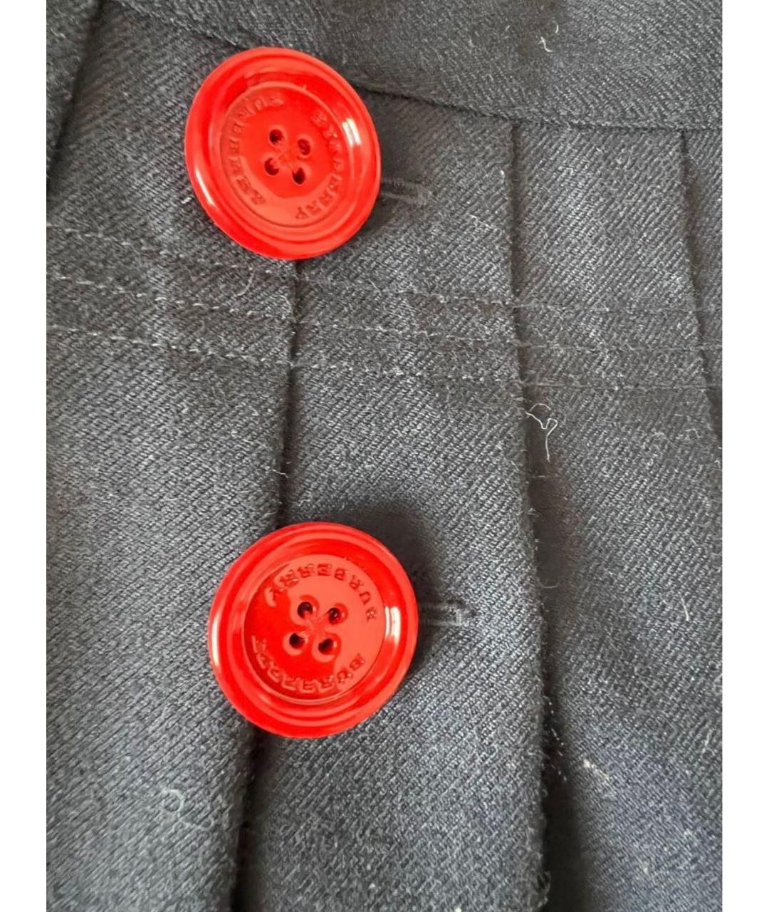 BURBERRY Темно-синяя шерстяная юбка, фото 3