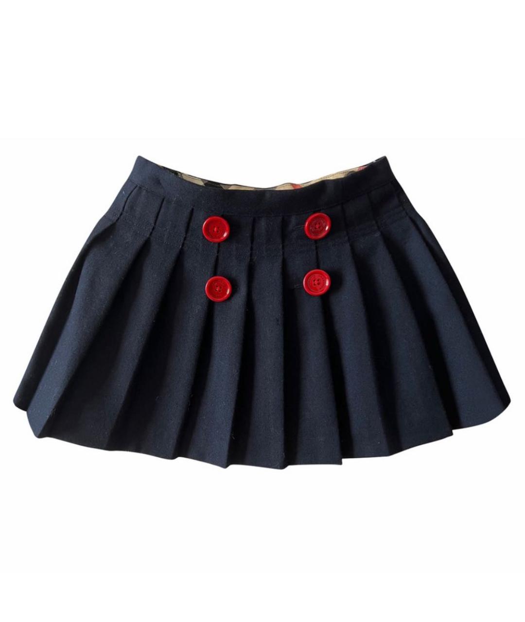 BURBERRY Темно-синяя шерстяная юбка, фото 7