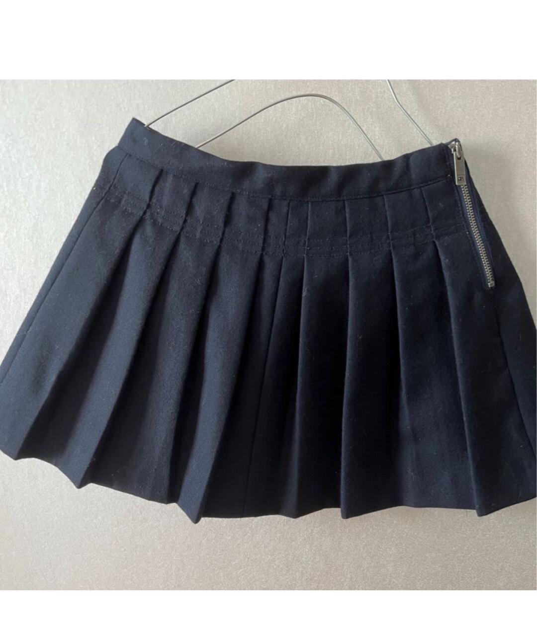 BURBERRY Темно-синяя шерстяная юбка, фото 2