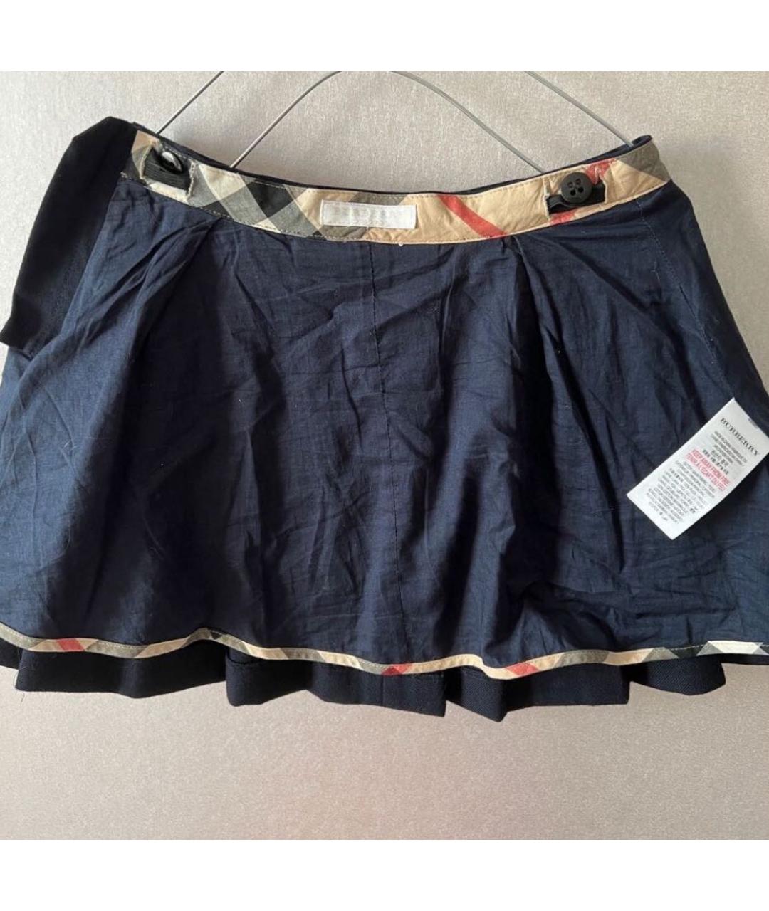BURBERRY Темно-синяя шерстяная юбка, фото 4